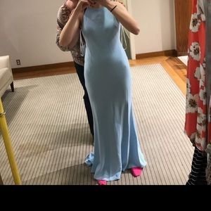 light blue calvin klein prom dress